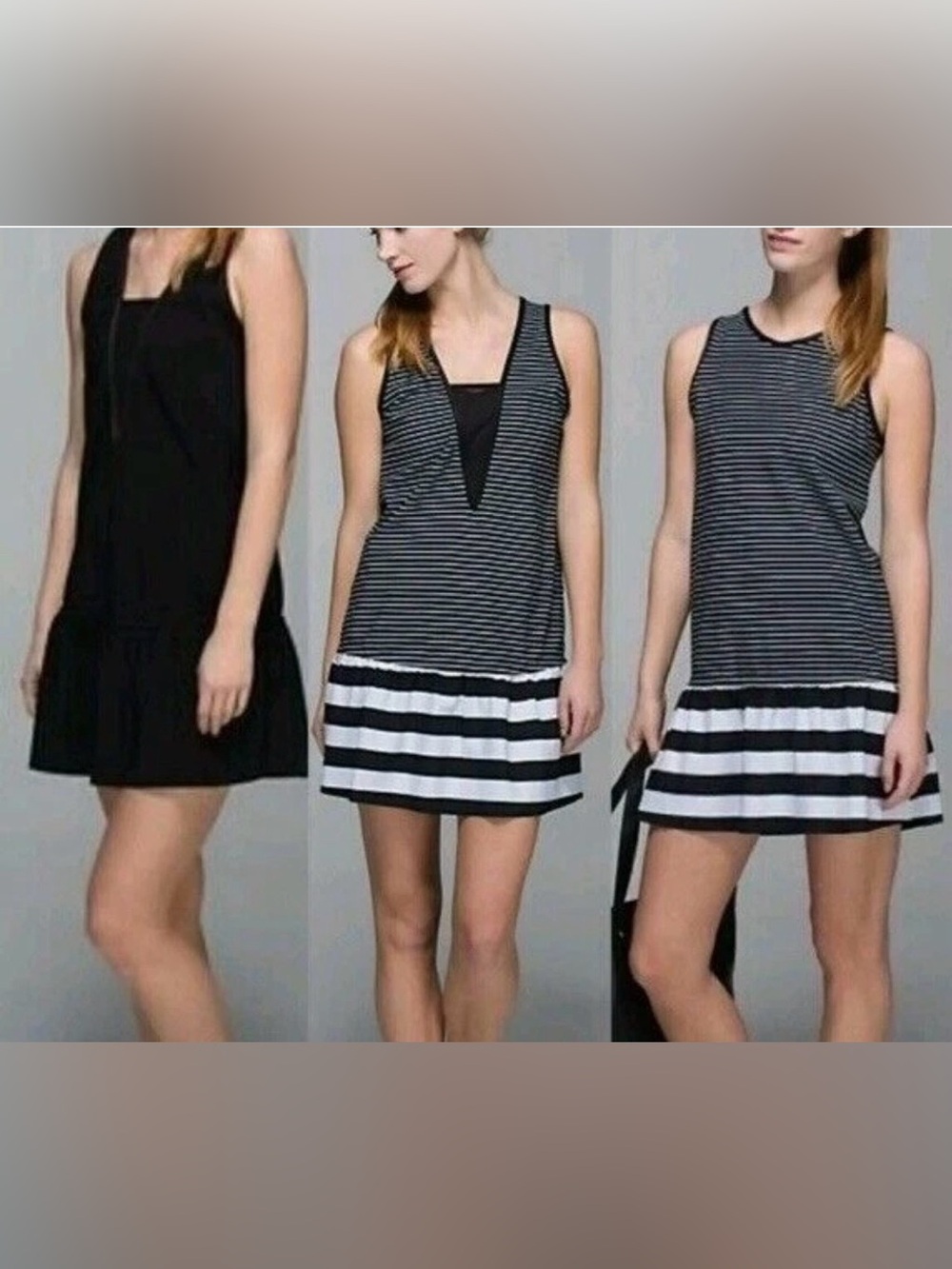Lululemon Both Ways Sleeveless Black & White Striped Dress(wear 4 Ways)L